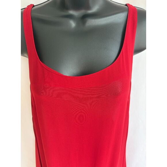 Vintage Red Slip Light Maxi Beachy Dress 2 Boho Ornaments Vacation Swim Cover - Picture 2 of 9